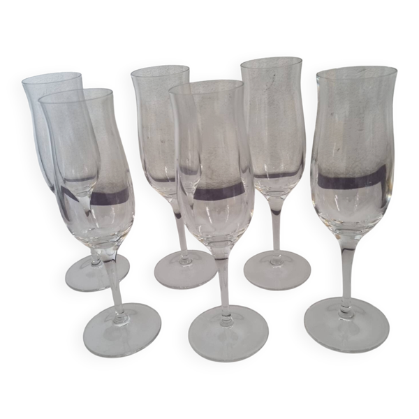 6 flutes en cristal St Louis