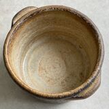 Mid Century brown ceramic planter / flower pot