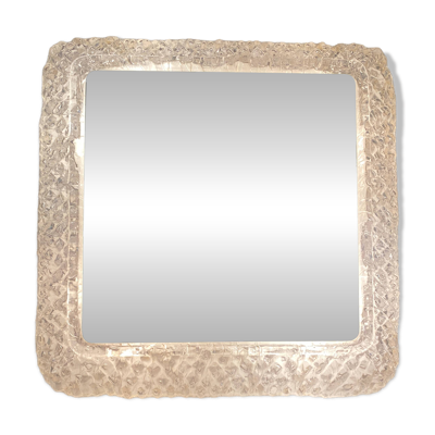 Miroir de glace par Egon Hillebrand carré avec lumière années 1970