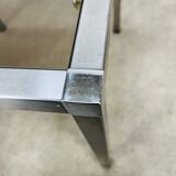 Chrome side table smoked glass 70s, end of sofa
