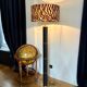 Large Ralph Lauren floor lamp in leather and brass