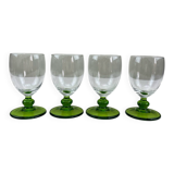4 vintage green glasses
