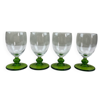 4 verres vintage vert