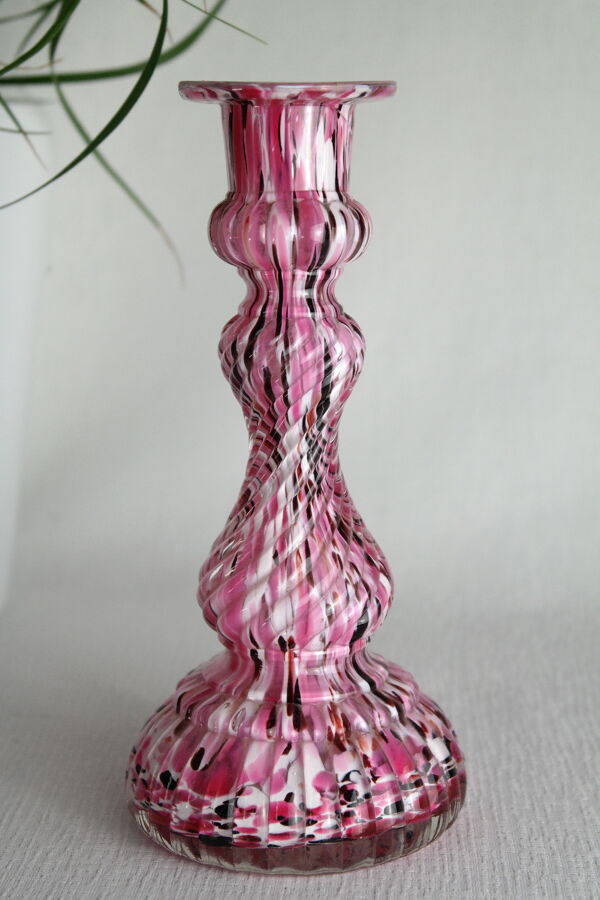 Vase verre de Clichy Legras Rose début XXème