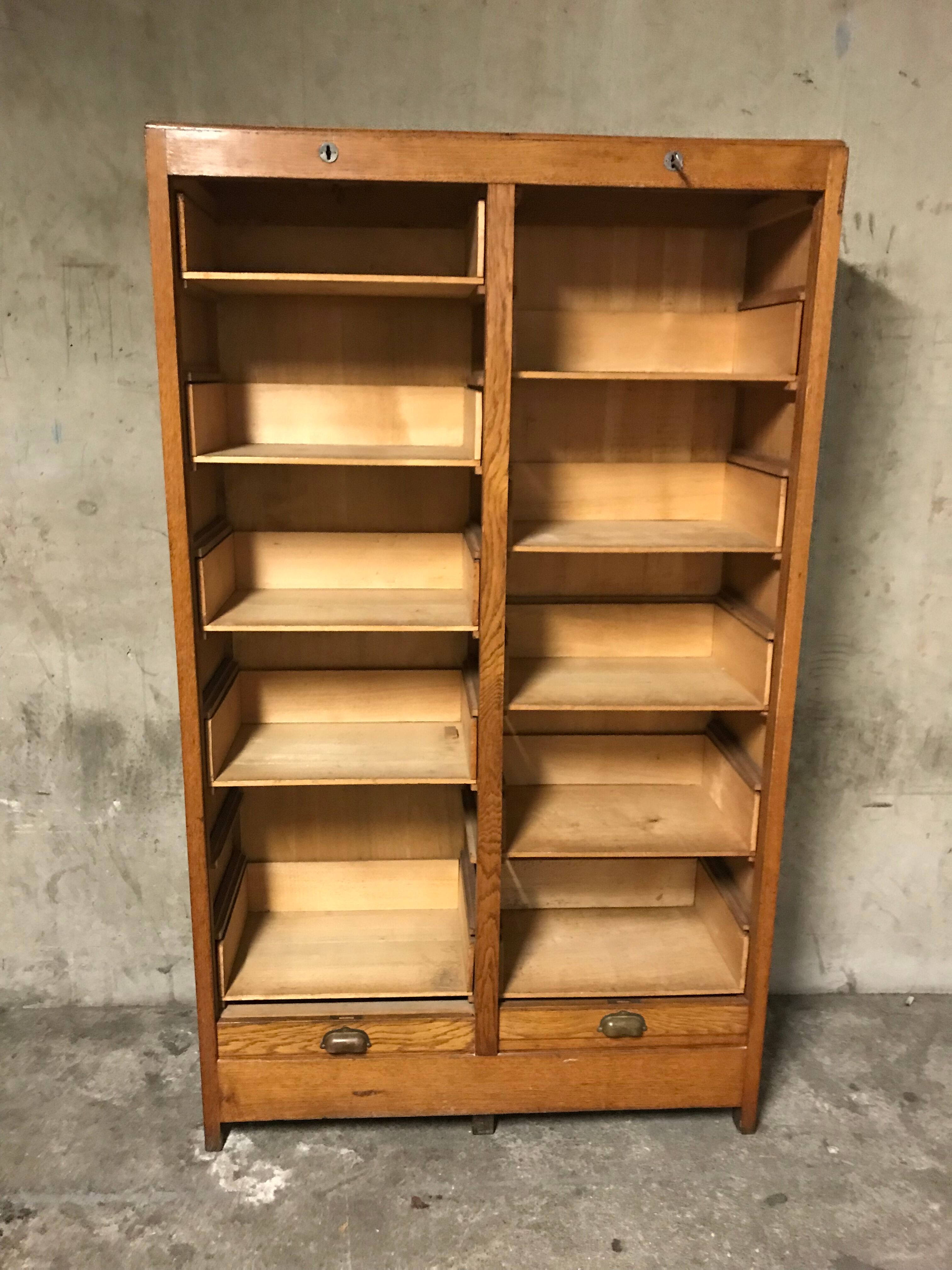 Notary oak filing cabinet