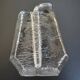Textured glass button vase in mid-century brutalist style.
