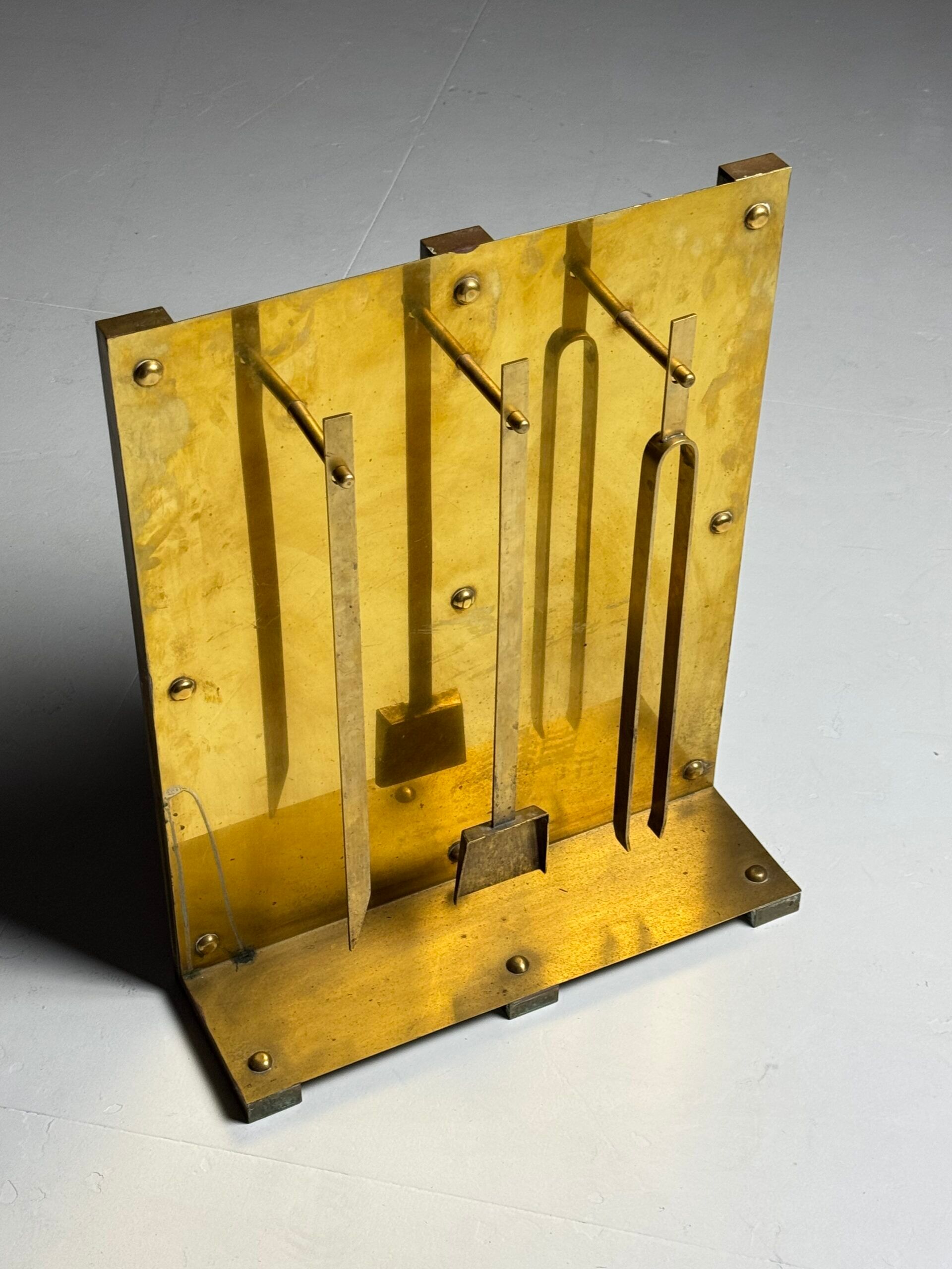 Brass fireplace set 1960s