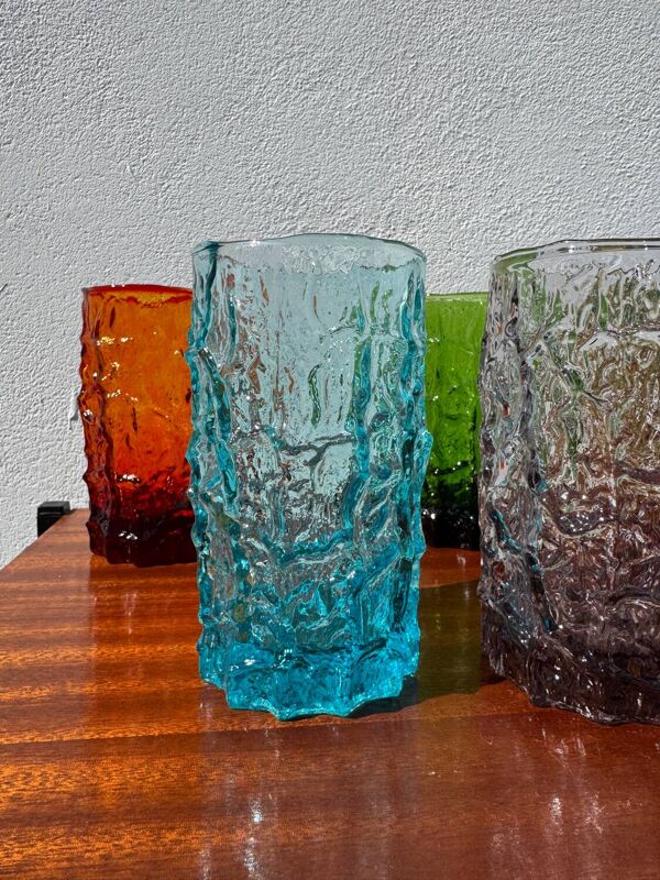 Grands verres multicolores Geoffrey Baxter années 60