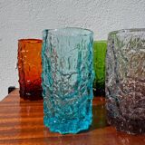 Large multicoloured glasses by Geoffrey Baxter from the 1960s.