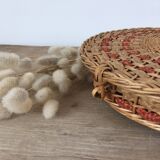 Braided wicker sewing box