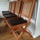 Set of 4 wood and leather chairs