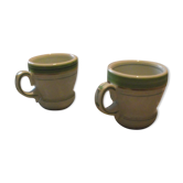 2 porcelain bistro coffee cups 19th called Brulou.
