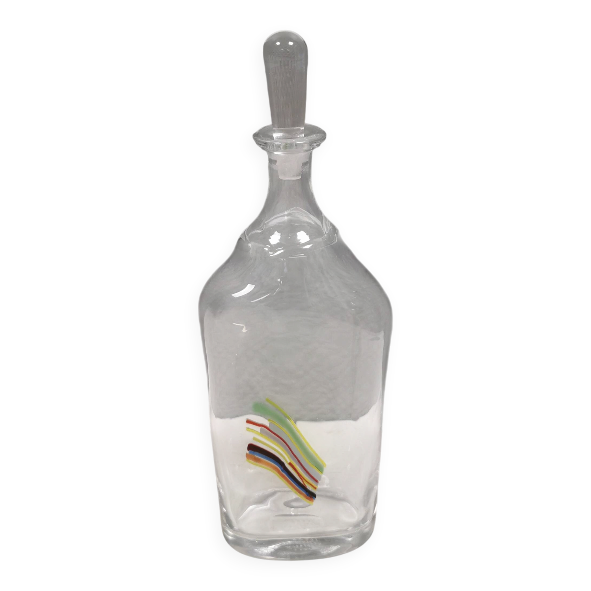 A  Bertil Vallien carafe with stopper for Kosta Boda, 1980s. Rainbow series