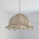 Margaret rounded dome pendant light with ruffles in "twig" print