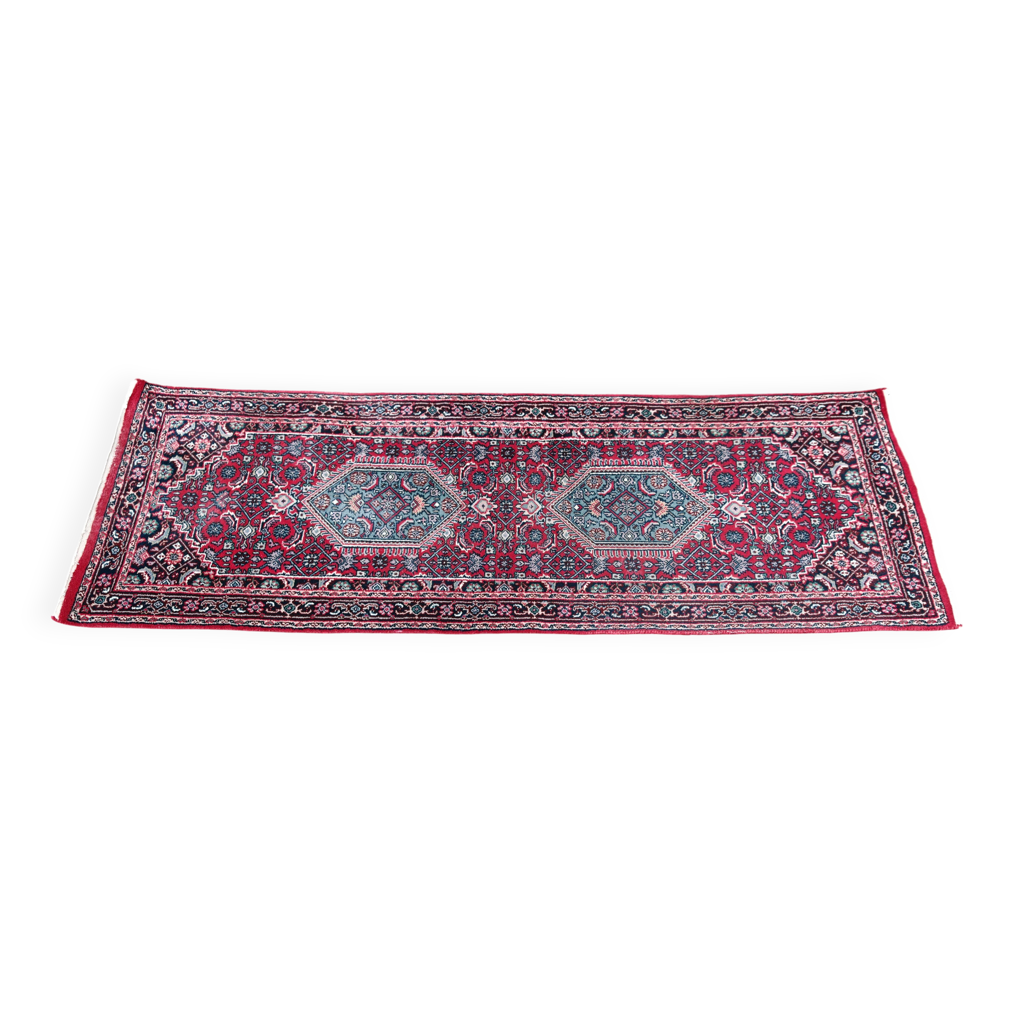 Tapis coureur Bidjar vintage noué main années 1950