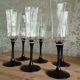 Set of 6 Arcoroc flutes with black stems – 1970s design