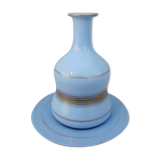 Service à eau de nuit en opaline bleue XIXème