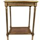 Louis XVI style pedestal table in gilded wood and marble top