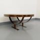 Table basse ronde vintage de Jean Gregorieff pour Roche Bobois des années 60 70 en céramique acier