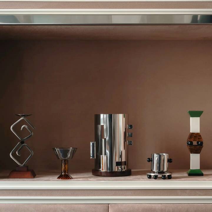 Garance Vallée for Monoprix. Chrome-plated metal and glass vase