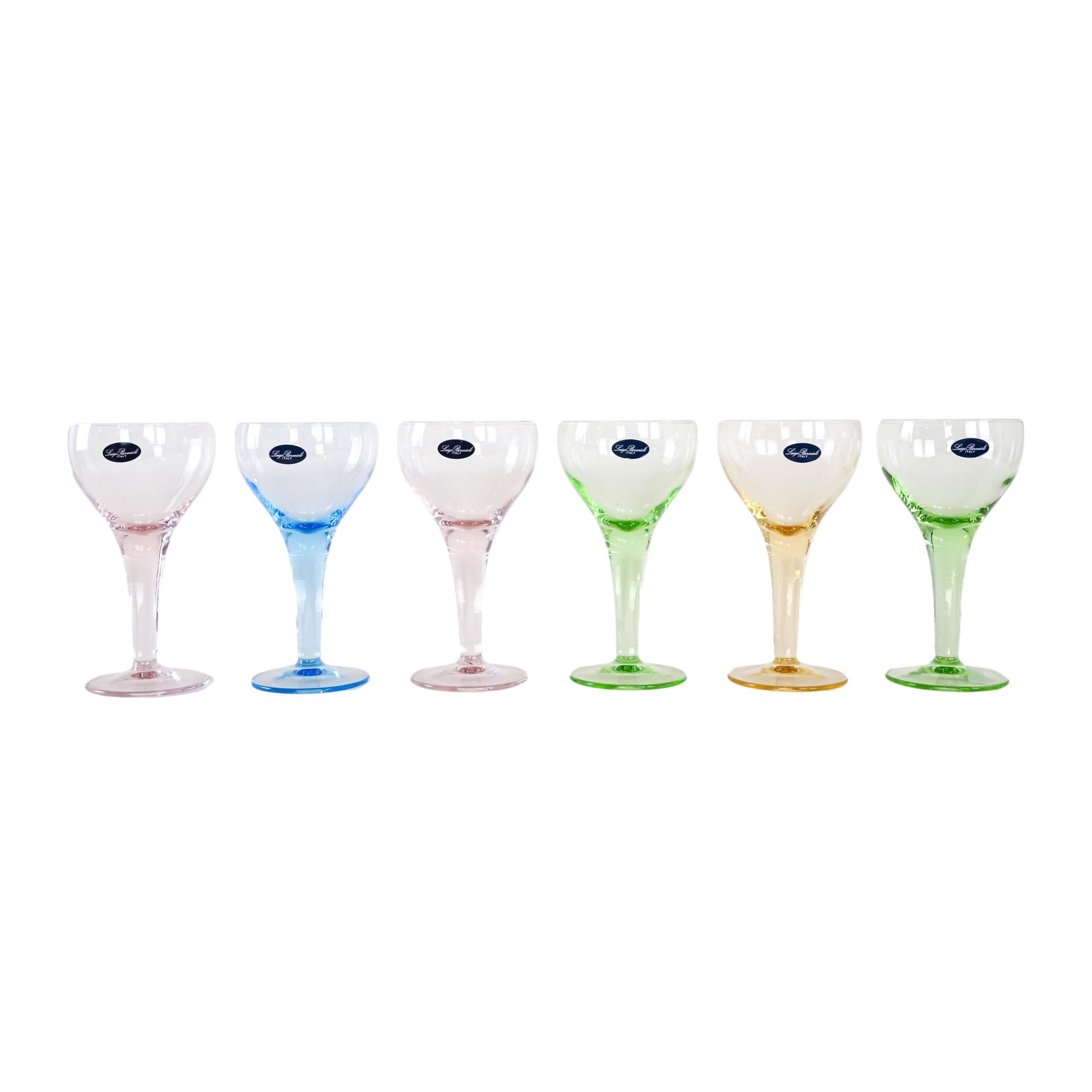 Set of dessert bowls, Italian design, 1970s, manufactured by Luigi Bormioli