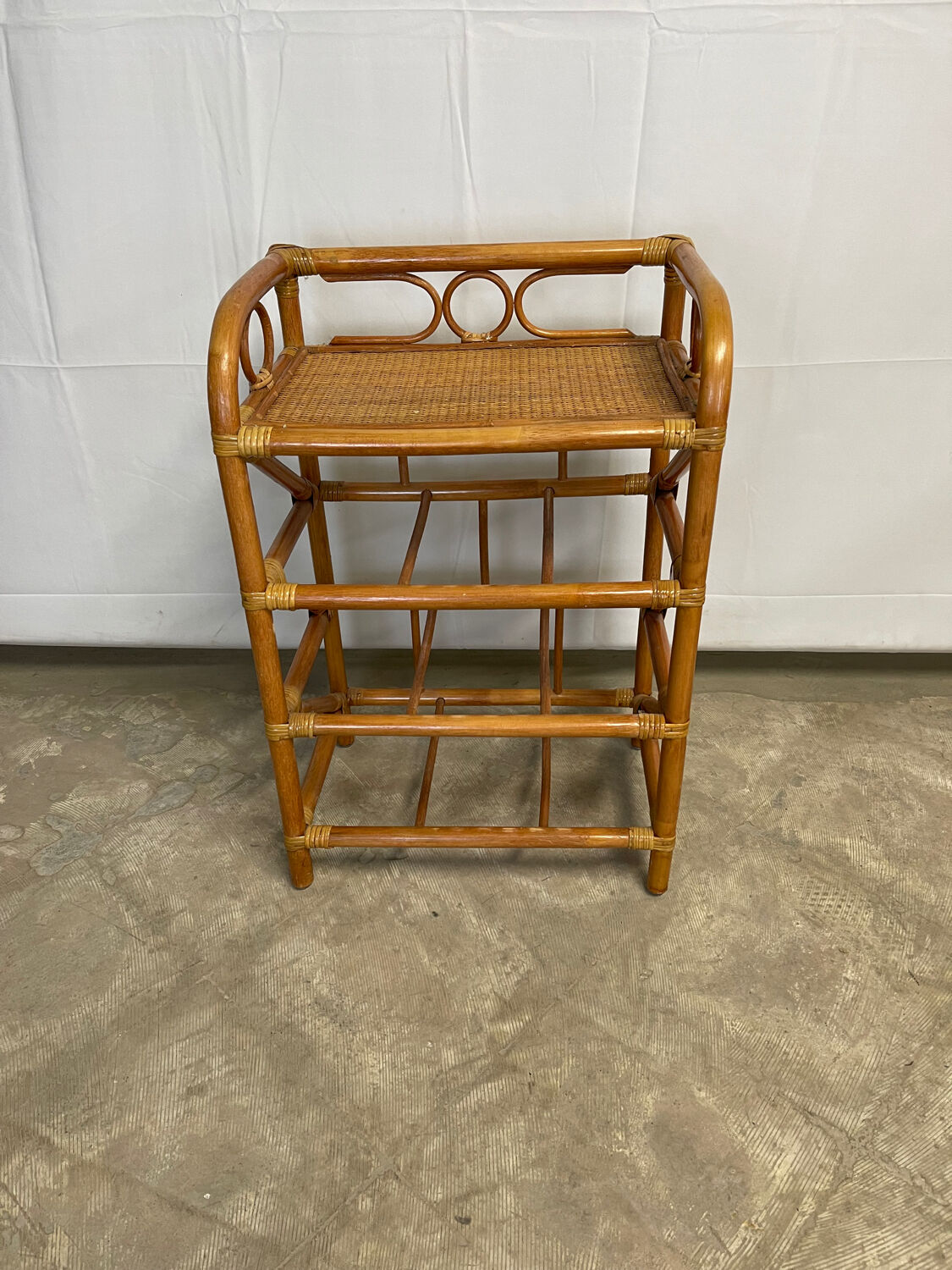 Rattan shelf