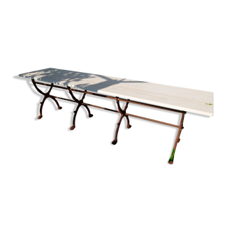 Table en marbre pieds fonte XXeme