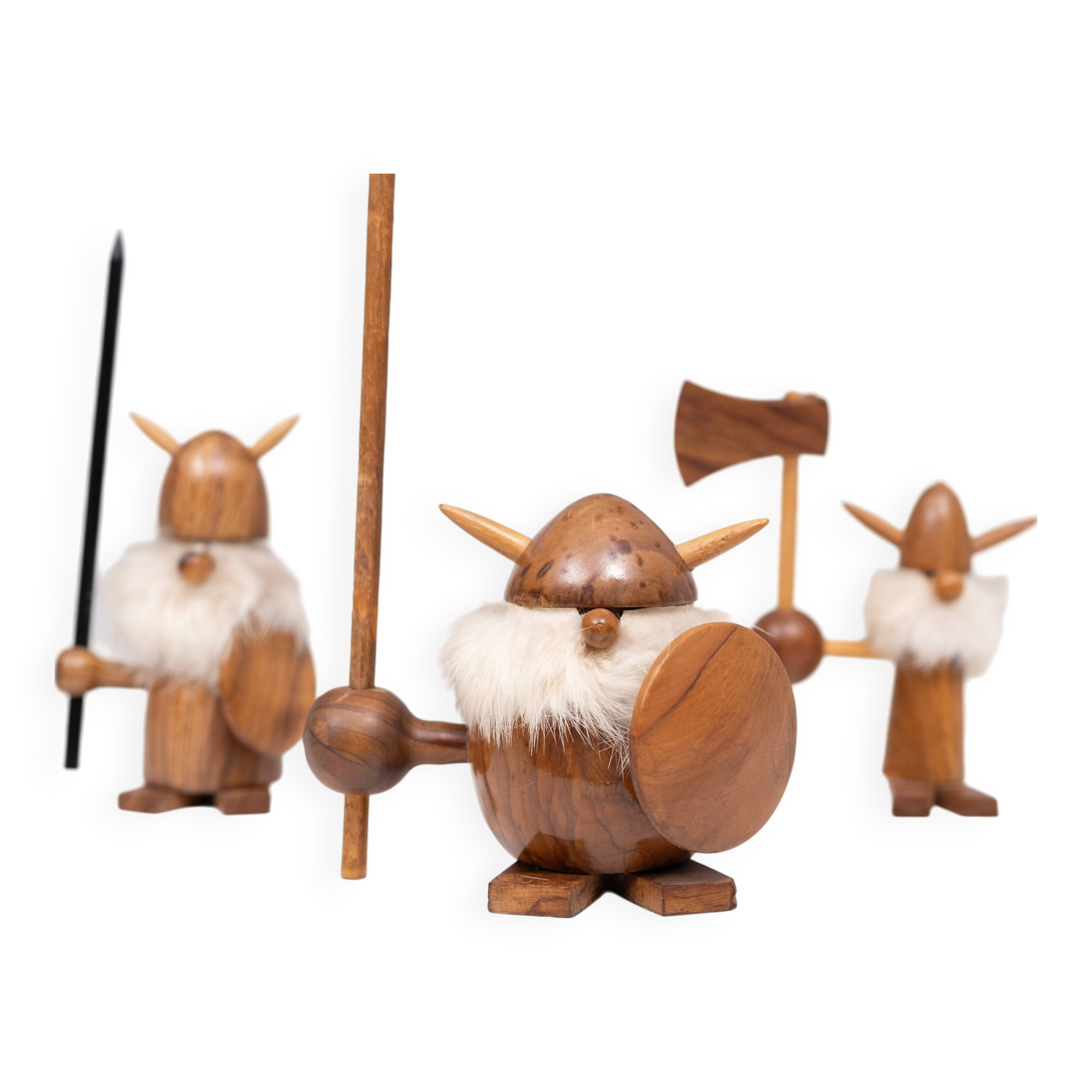 Teak toy Vikings Kay Bojesen Denmark 1960s