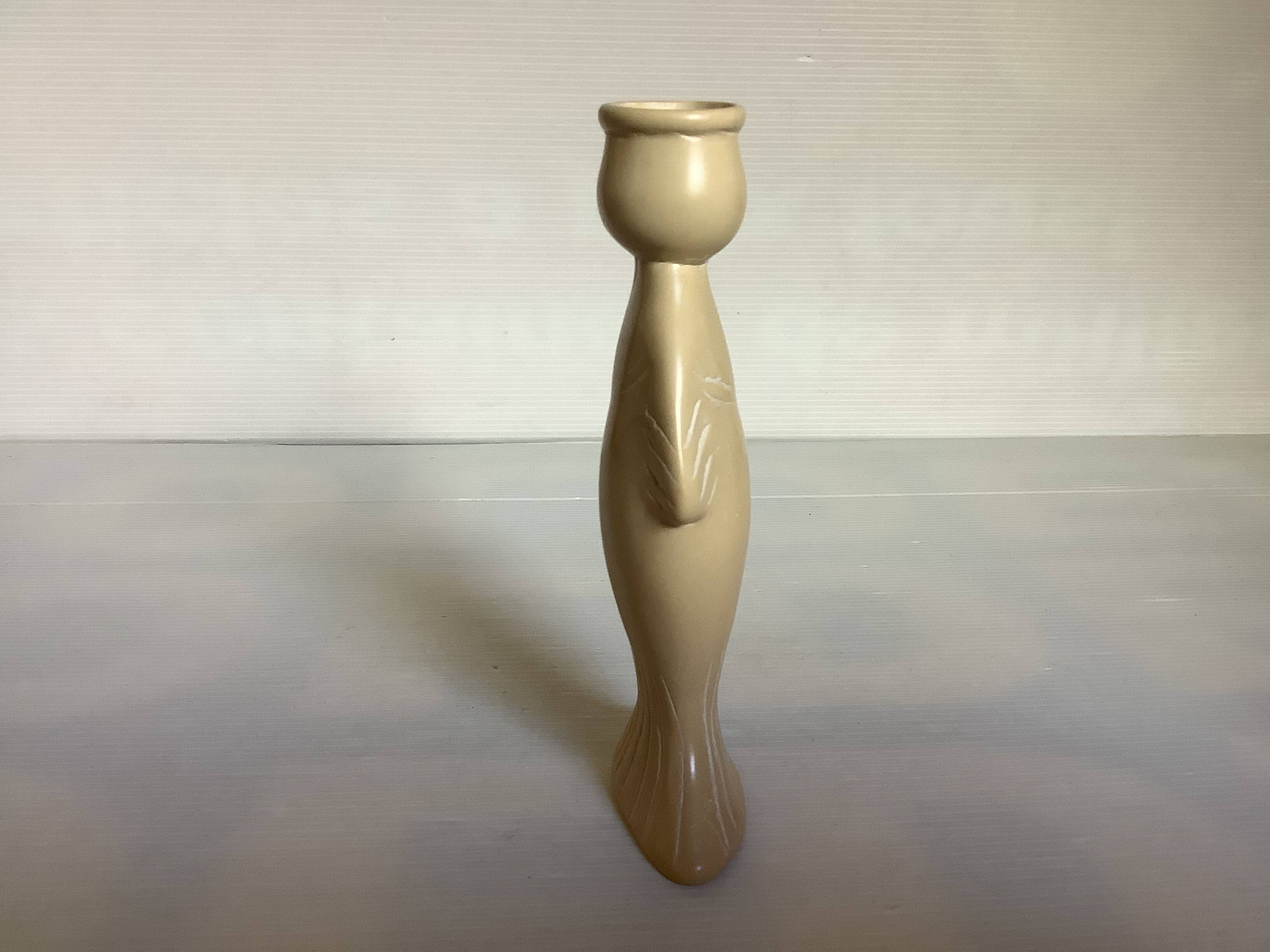 Soapstone fish candle holder