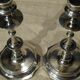 Pair of old torches candle holders in nickel-plated regulator