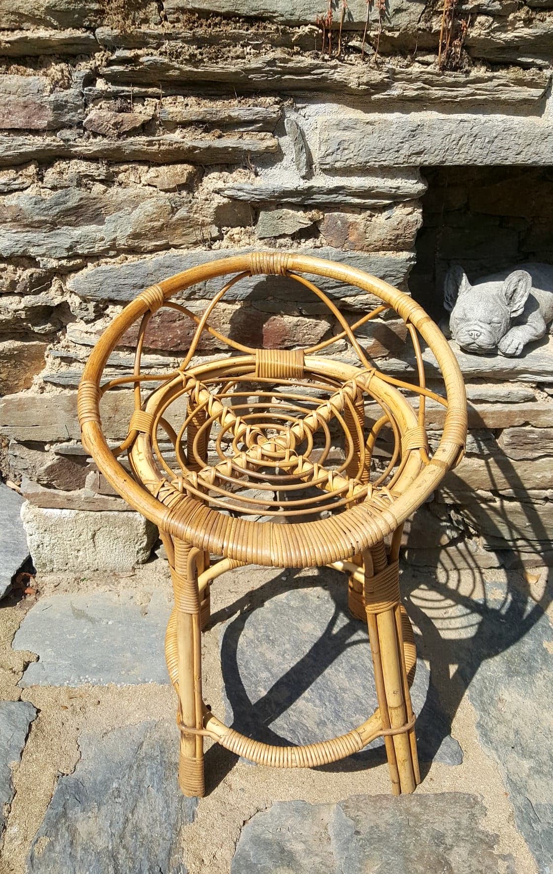 High chair in rattan 60s