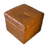 Square leather patchwork de Sede box pouf 1970