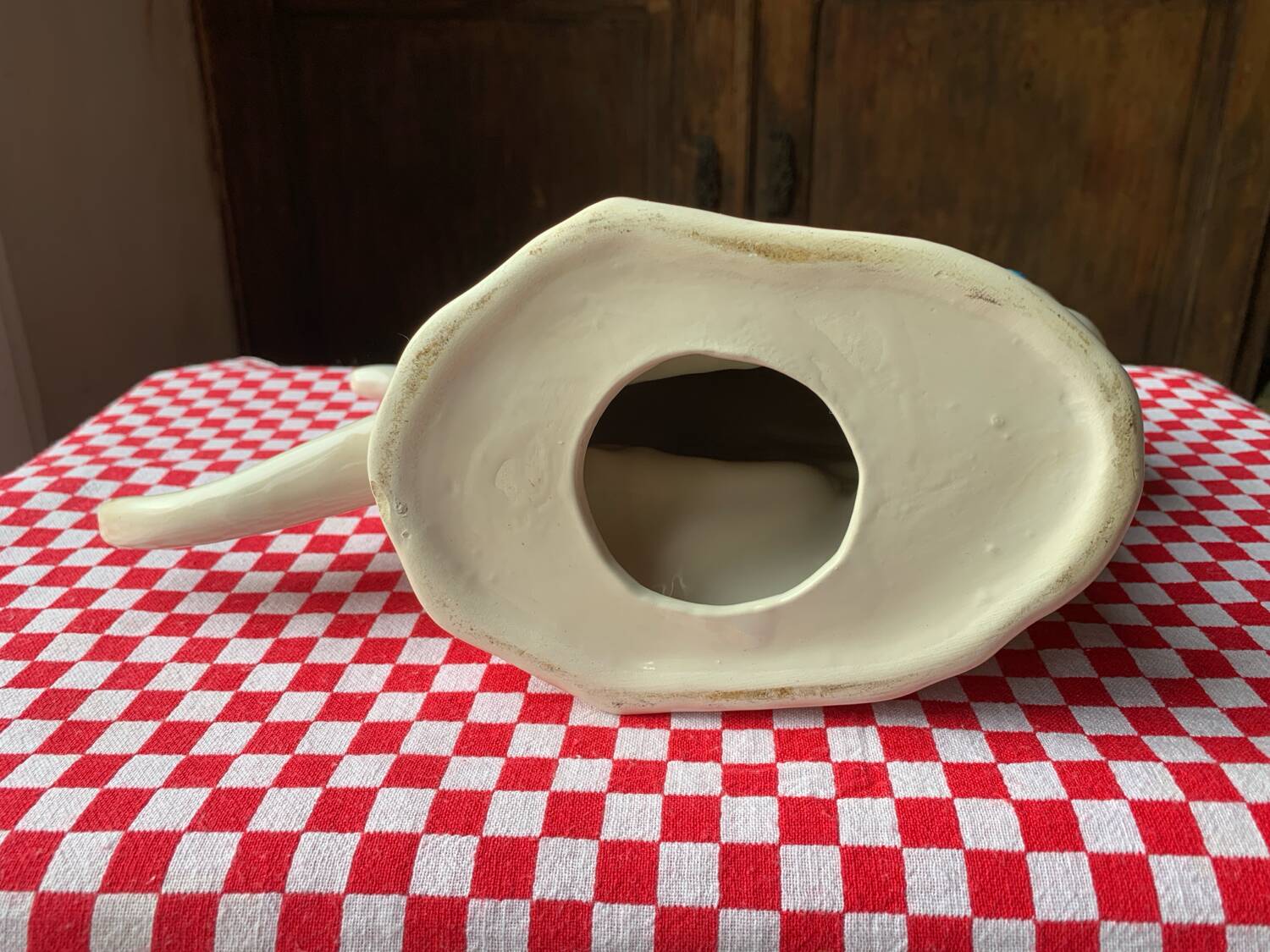 Large white ceramic fish to place.