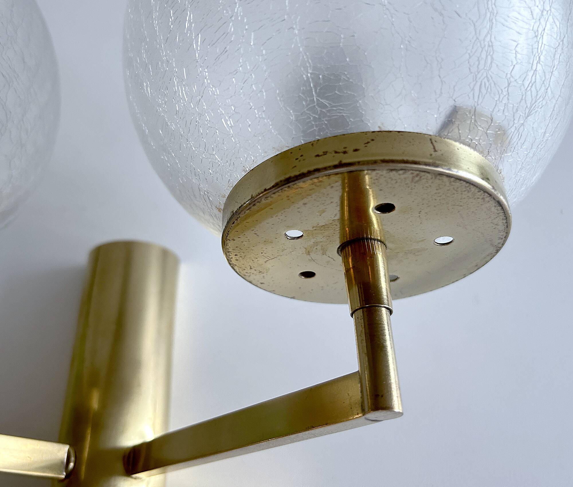 Pair Vintage Bubble Glass Wall Lights