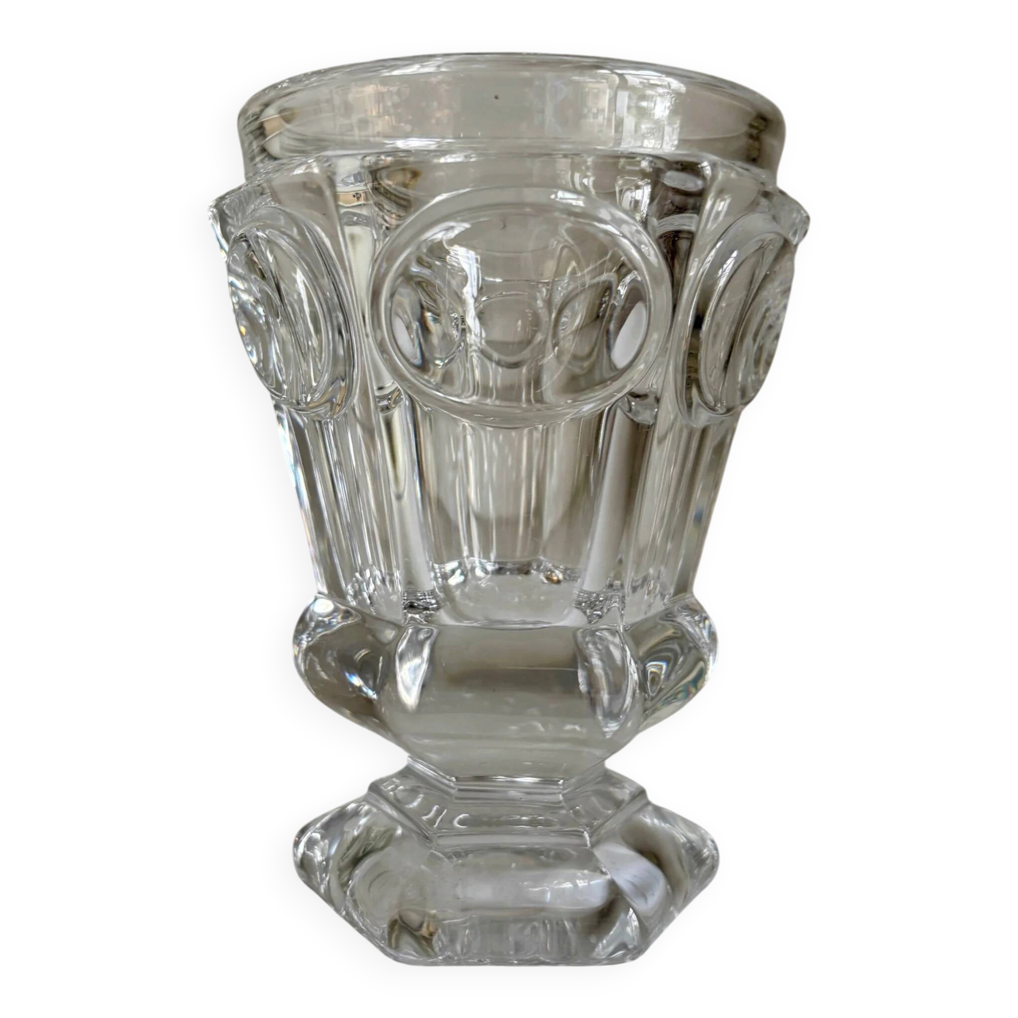 Hexagonal Baccarat crystal vase for violets