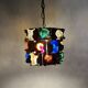 Brutalist Pendant Lamp by Felipe Delfinger in Metal and Colored Glass, 1970