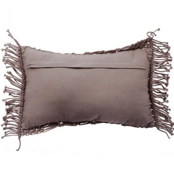 Braided light purple macramé cushion 30x50 cm