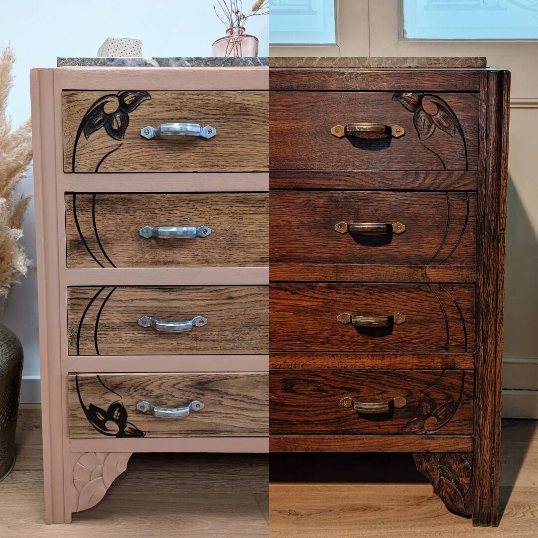 Art deco chest of drawers vintage rosewood marble