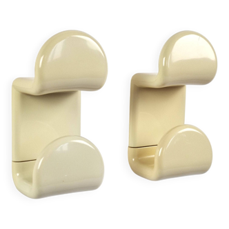 Pair of gedy 1970s hooks in vintage space age abs