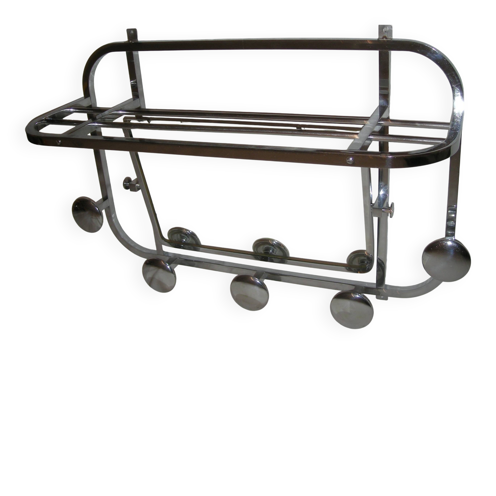 Art Deco wall-mounted coat rack from the 1930s