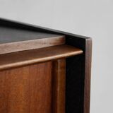 Vintage Mid-Century Danish Modern Teak Sideboard with Hand-Painted Pattern