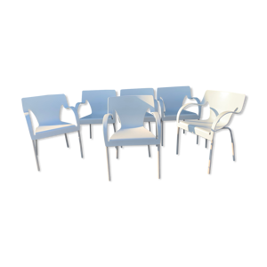6 fauteuils italiens empilables