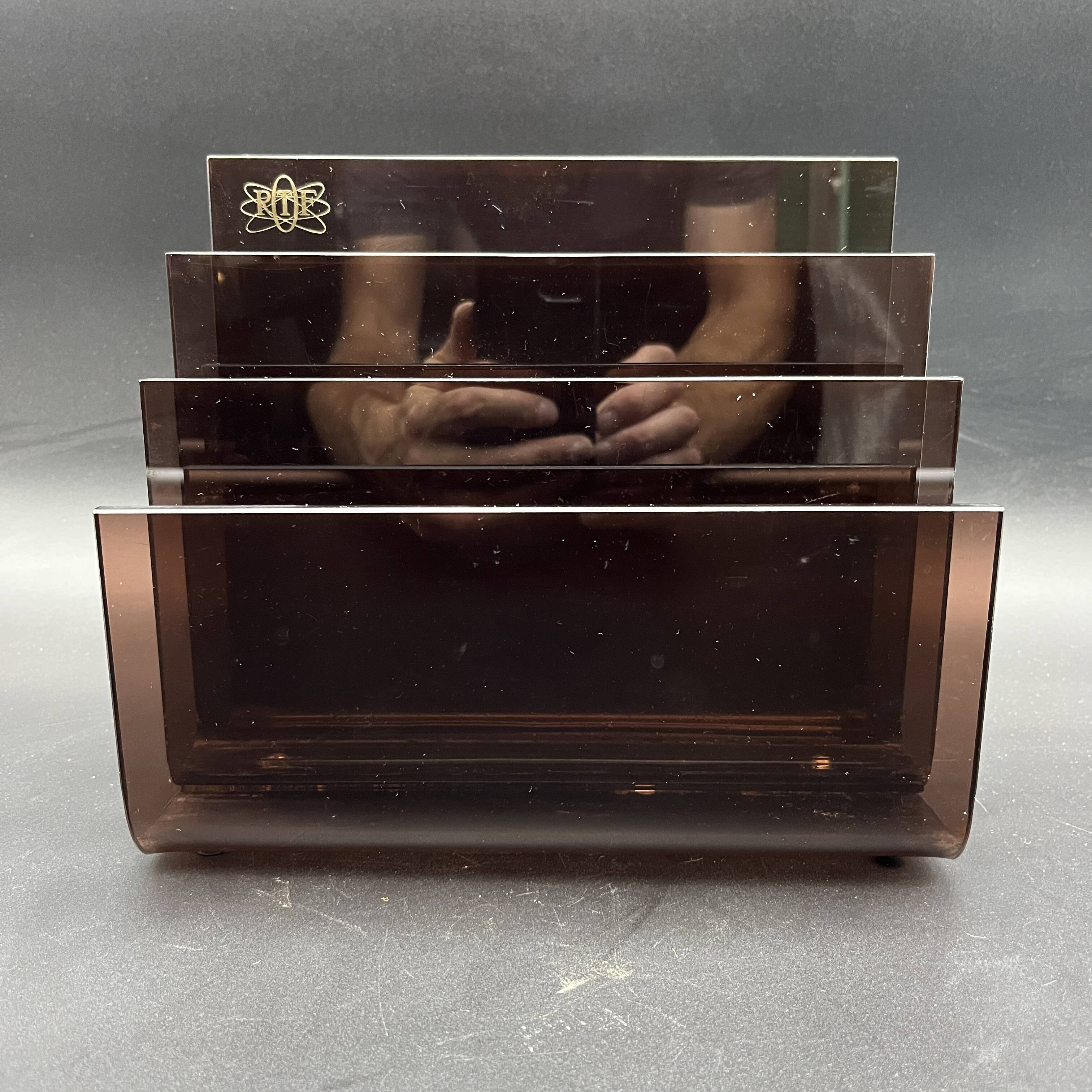 Mail sorter range in smoked altuglass plexiglass ORTF vintage DLG Dumas logo