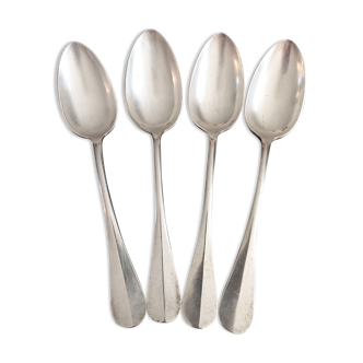 Lot de 4 cuillères à soupe Apollo en métal argenté