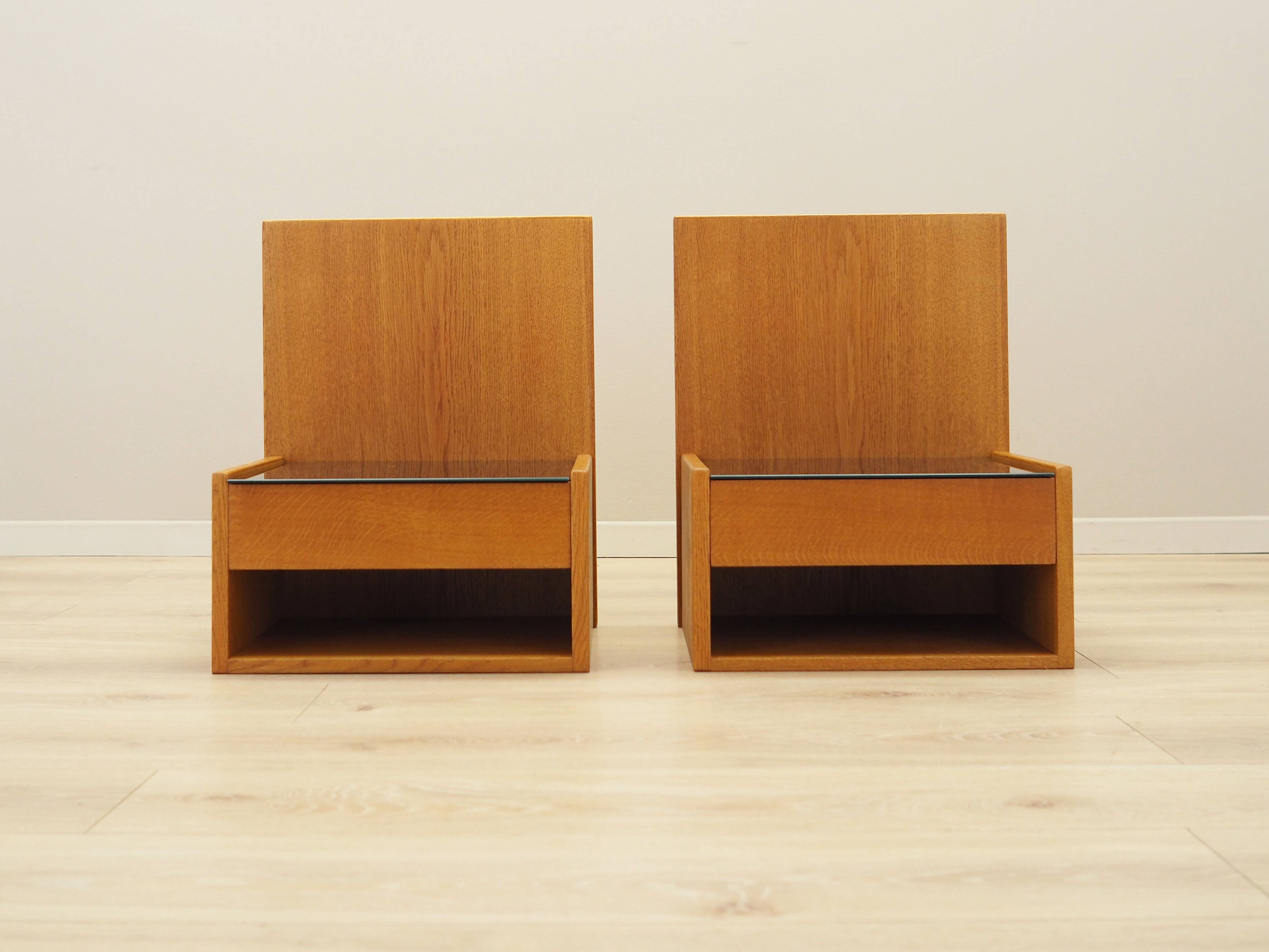 Set of hanging bedside cabinets, Danish design, 1960s, designer: Hans J. We