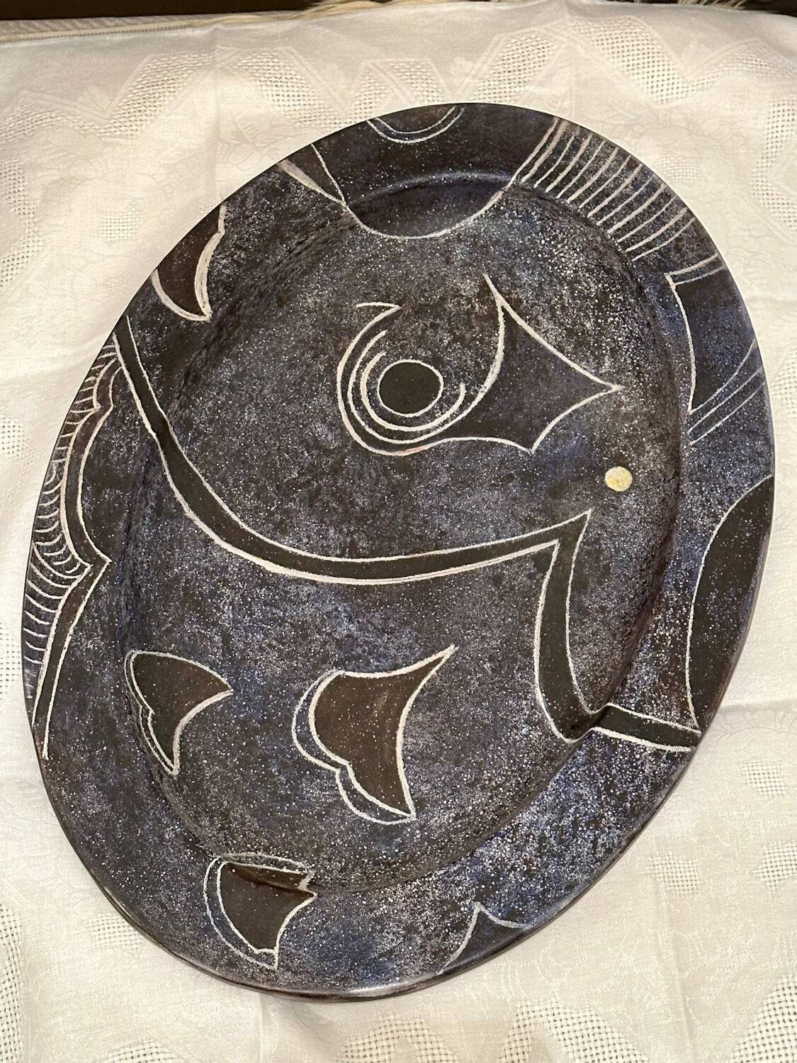 Large ceramic dish by Bernard Buffat.