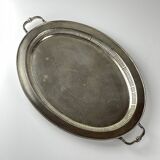 Vintage teapot and tray in solid silver by Royal Sheffield, England, 1950s, Set of 2.