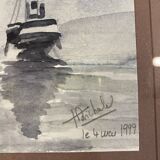 Old painting, Marine, signed and dated 1999