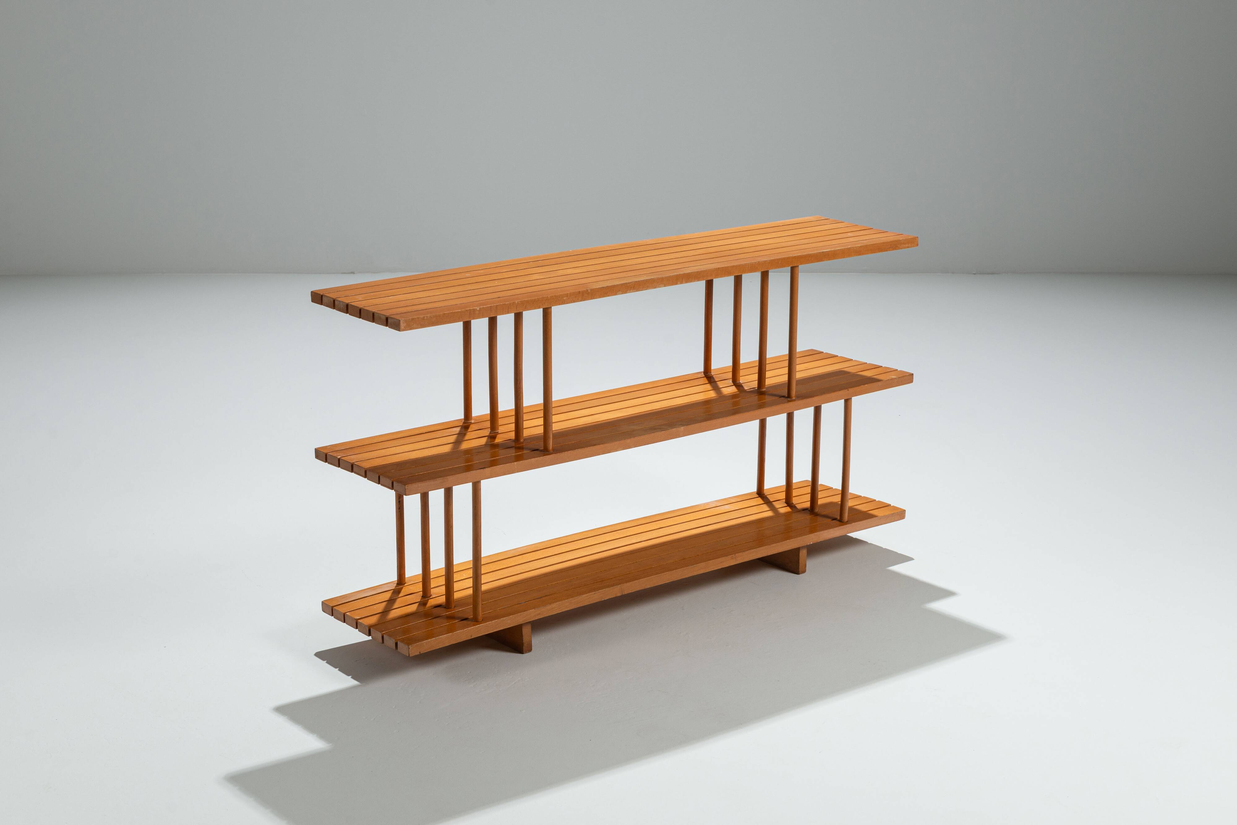 Mid-Century three tier wooden shelving unit