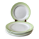 set of 6 pastel gradient light green dessert plates 40s-50s